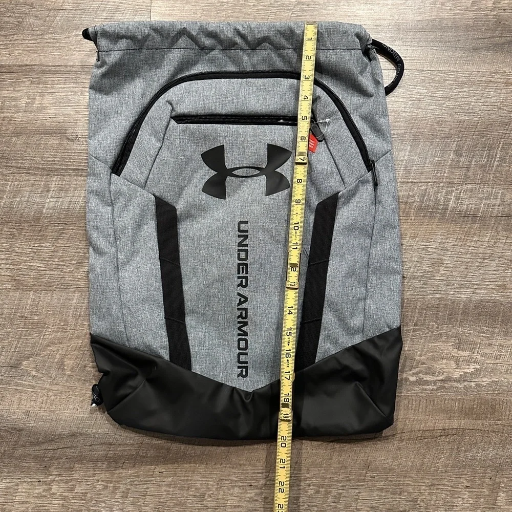 Under Armour Black and Gray Backpack cinch sack duffle bag